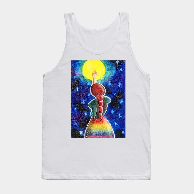 Color pencil - Reaching the moon Tank Top by Karoのkyuuto